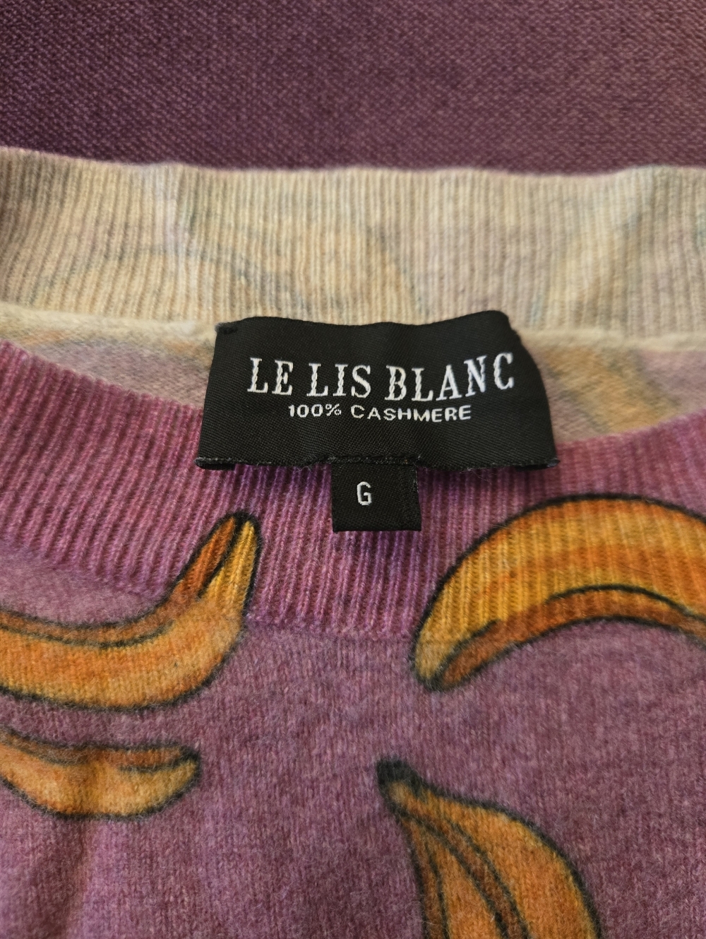 Le Lis Blanc Banana Cashmere Sweater, Sz 6 - Picture 7 of 7